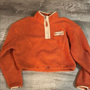 Champion orange crop fleece sweater